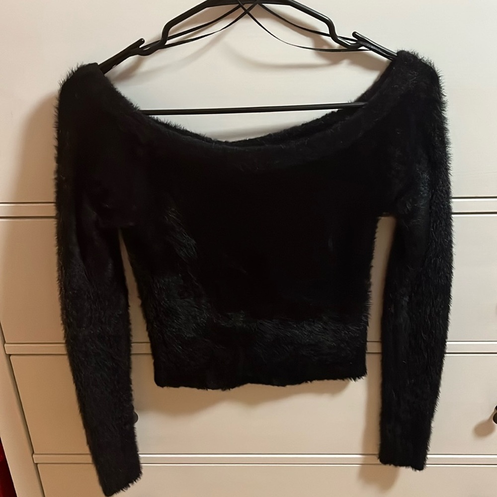 Black fuzzy sweater